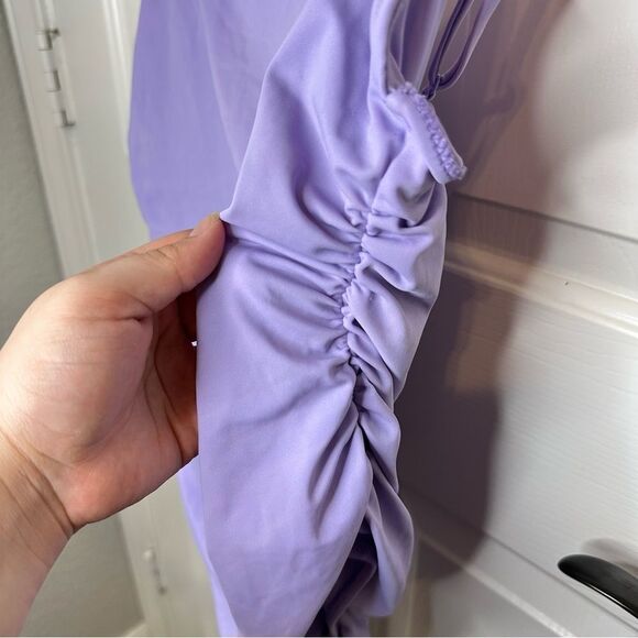 PacSun Eco Purple Destiny Shirred One Piece Swimsuit Sz XL Girly Beach Pool Lake - Picture 6 of 8